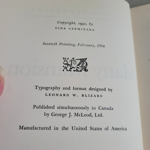 MANY MANSIONS By Gina Cerminara HCDJ 1956 - Picture 7 of 8